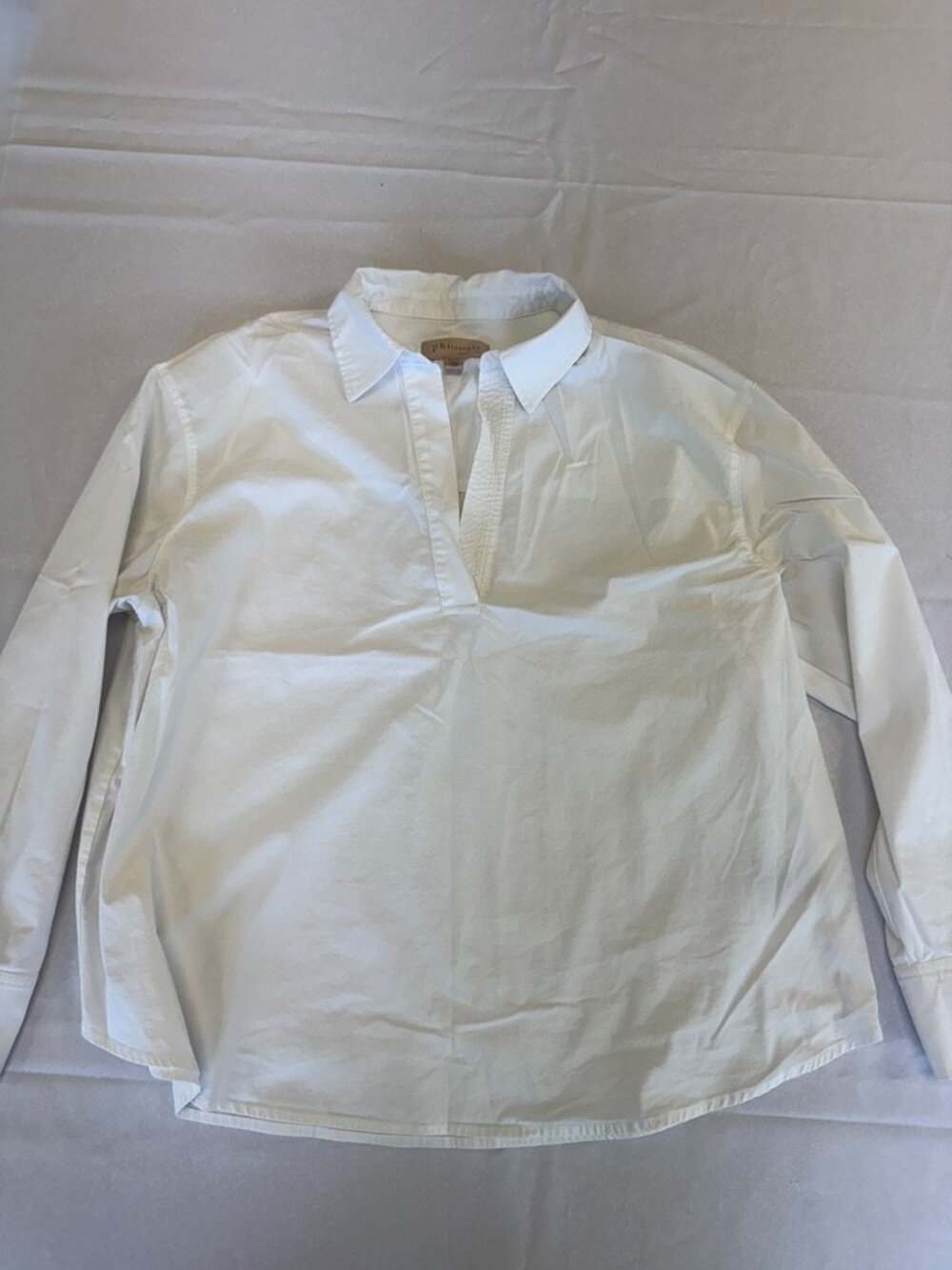 Philosophy White Cotton Blend Blouse Size XL